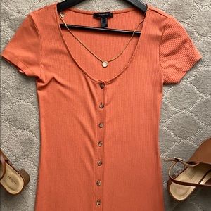 Orange/red midi dress